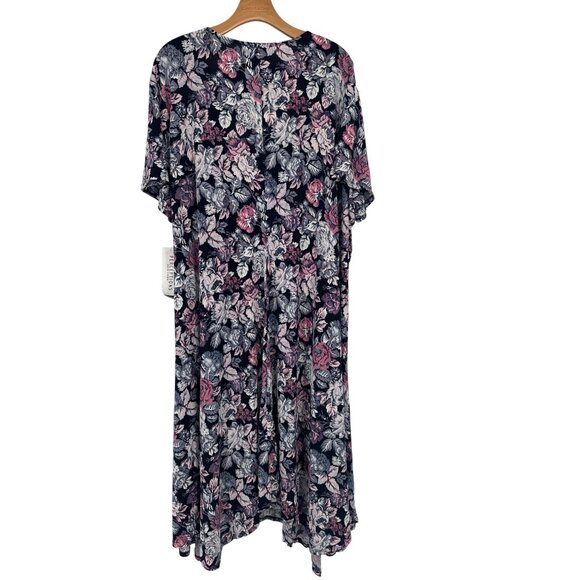 Perceptions New York  Womens Floral Dress size 3x plus Short Sleeve knit - Picture 4 of 7